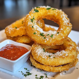 MOOR’S KING’S RANSOM BEER BATTERED COLOSSAL CUT ONION RINGS STUFFED WITH MOZZARELLA CHEESE
