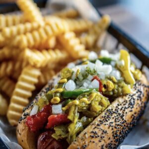 THE CROSSTOWN RIVALRY: THE SOX VS. CUBS CHICAGO STYLE HOT DOG (SINGLE)