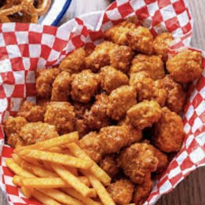 BG CHICKEN BITES DOUSED IN  H🌱RLDS MILD SAUCE